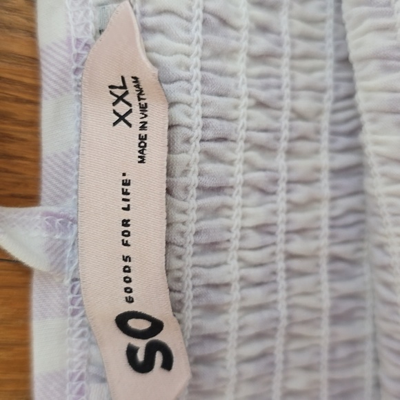 SO BRAND WOMENS JUNIOR PLUS PURPLE AND WHITE SMOCKING SUMMER TANK TOP SIZE XXL - Picture 6 of 12
